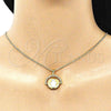 Collares con Dije 04.313.0026.20 Oro Laminado, Diseño de Mano de Dios, con Multicolor Micro Pave, Esmaltado Blanco, Tono Dorado (02 MM Thickness, 20 Inches Length)