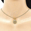Collares con Dije 04.313.0037.20 Oro Laminado, Diseño de Amor y Mama, con Blanca Micro Pave, Pulido, Tono Dorado (02 MM Thickness, 20 Inches Length)