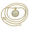 Collares con Dije 04.313.0052.20 Oro Laminado, Diseño de Ojo Griego, con Blanca Zirconia Cubica and Blanca Micro Pave, Pulido, Tono Dorado (02 MM Thickness, 20 Inches Length)