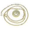 Collares con Dije 04.313.0053.18 Oro Laminado, Diseño de Ojo Griego y Estrella, con Blanca Micro Pave, Pulido, Tono Dorado (02 MM Thickness, 18 Inches Length)