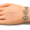 Pulsera Elegante 03.380.0033.07 Oro Laminado, Diseño de Guadalupe, con Blanca Cristal, Pulido, Tono Dorado (04 MM Thickness, 7 Inches Length)