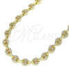 Gargantilla Elegante 04.63.1401.24 Oro Laminado, Diseño de Puff Mariner, con Blanca Micro Pave, Pulido, Tono Dorado (06 MM Thickness, 24 Inches Length)
