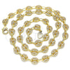Gargantilla Elegante 04.63.1402.24 Oro Laminado, Diseño de Puff Mariner, con Blanca Micro Pave, Pulido, Tono Dorado (08 MM Thickness, 24 Inches Length)