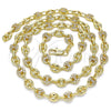Gargantilla Elegante 04.63.1406.24 Oro Laminado, Diseño de Puff Mariner, con Blanca Micro Pave, Pulido, Tono Dorado (06 MM Thickness, 24 Inches Length)