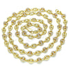 Gargantilla Elegante 04.63.1406.30 Oro Laminado, Diseño de Puff Mariner, con Blanca Micro Pave, Pulido, Tono Dorado (06 MM Thickness, 30 Inches Length)