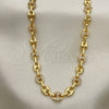 Gargantilla Elegante 04.63.1406.30 Oro Laminado, Diseño de Puff Mariner, con Blanca Micro Pave, Pulido, Tono Dorado (06 MM Thickness, 30 Inches Length)