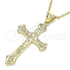 Dije Religioso 05.100.0006 Oro Laminado, Diseño de Crucifijo, Pulido, Tono Dorado