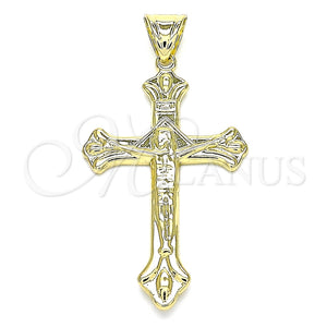 Dije Religioso 05.100.0006 Oro Laminado, Diseño de Crucifijo, Pulido, Tono Dorado