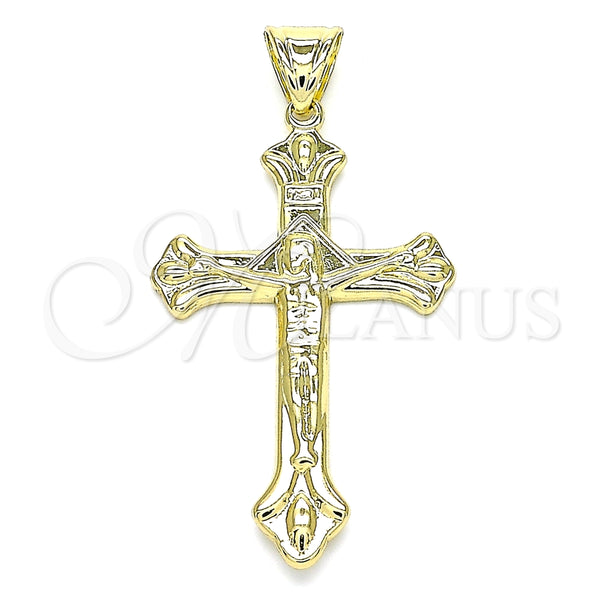 Dije Religioso 05.100.0006 Oro Laminado, Diseño de Crucifijo, Pulido, Tono Dorado