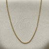 Gargantilla Basica 04.58.0007.20 Oro Laminado, Diseño de Bola, Pulido, Tono Dorado (01 MM Thickness, 20 Inches Length)