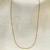 Gargantilla Basica 04.09.0181.22 Oro Laminado, Diseño de Cola de Raton, Pulido, Tono Dorado (01 MM Thickness, 22 Inches Length)