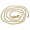 Gargantilla Basica 04.09.0172.22 Oro Laminado, Diseño de Figaro, Pulido, Tono Dorado (02 MM Thickness, 22 Inches Length)