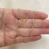 Gargantilla Basica 04.58.0009.20 Oro Laminado, Pulido, Tono Dorado (02 MM Thickness, 20 Inches Length)