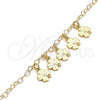 Tobillera de Dije 03.63.2199.10 Oro Laminado, Diseño de Trébol de Cuatro Hojas, Pulido, Tono Dorado (03 MM Thickness, 10 Inches Length)