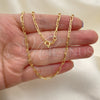 Gargantilla Basica 04.58.0011.20 Oro Laminado, Diseño de Paperclip, Pulido, Tono Dorado (100 Gauge, 03 MM Thickness, 20 Inches Length)