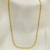 Gargantilla Basica 04.58.0012.20 Oro Laminado, Pulido, Tono Dorado (0.60 Gauge, 03 MM Thickness, 20 Inches Length)