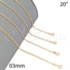 Gargantilla Basica 04.58.0012.20 Oro Laminado, Pulido, Tono Dorado (0.60 Gauge, 03 MM Thickness, 20 Inches Length)