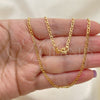 Gargantilla Basica 04.58.0012.22 Oro Laminado, Pulido, Tono Dorado (0.60 Gauge, 03 MM Thickness, 22 Inches Length)