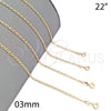 Gargantilla Basica 04.58.0012.22 Oro Laminado, Pulido, Tono Dorado (0.60 Gauge, 03 MM Thickness, 22 Inches Length)