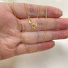 Gargantilla Basica 04.58.0013.22 Oro Laminado, Diseño de Box, Pulido, Tono Dorado (0.35 Gauge, 01 MM Thickness, 22 Inches Length)