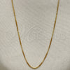 Gargantilla Basica 04.58.0013.22 Oro Laminado, Diseño de Box, Pulido, Tono Dorado (0.35 Gauge, 01 MM Thickness, 22 Inches Length)