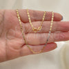 Gargantilla Basica 04.58.0015.22 Oro Laminado, Pulido, Tres Tonos (0.80 Gauge, 03 MM Thickness, 22 Inches Length)