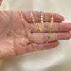 Gargantilla Basica 04.58.0016.22 Oro Laminado, Pulido, Tres Tonos (0.80 Gauge, 03 MM Thickness, 22 Inches Length)