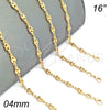 Gargantilla Basica 04.09.0185.16 Oro Laminado, Diseño de Puff Mariner, Pulido, Tono Dorado (04 MM Thickness, 16 Inches Length)