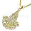 Dije Religioso 05.213.0106 Oro Laminado, Diseño de Caridad del Cobre, Pulido, Tono Dorado