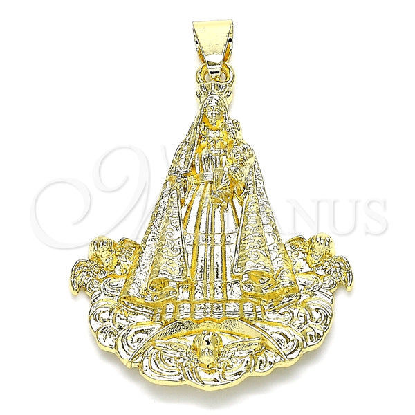 Dije Religioso 05.213.0106 Oro Laminado, Diseño de Caridad del Cobre, Pulido, Tono Dorado