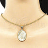 Dije Religioso 05.213.0107 Oro Laminado, Diseño de Guadalupe, Diamantado, Tono Dorado