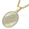 Dije Religioso 05.213.0107 Oro Laminado, Diseño de Guadalupe, Diamantado, Tono Dorado