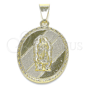 Dije Religioso 05.213.0107 Oro Laminado, Diseño de Guadalupe, Diamantado, Tono Dorado