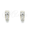 Argolla Huggie 02.230.0043.10 Acero Inoxidable, con Blanca Cristal, Pulido, Tono Plateado