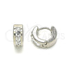 Argolla Huggie 02.230.0043.10 Acero Inoxidable, con Blanca Cristal, Pulido, Tono Plateado