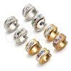 Argolla Huggie 02.230.0043.10 Acero Inoxidable, con Blanca Cristal, Pulido, Tono Plateado