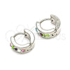 Argolla Huggie 02.230.0043.2.10 Acero Inoxidable, con Multicolor Cristal, Pulido, Tono Plateado