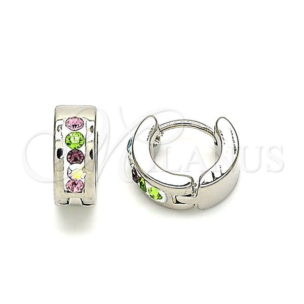 Argolla Huggie 02.230.0043.2.10 Acero Inoxidable, con Multicolor Cristal, Pulido, Tono Plateado