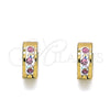 Argolla Huggie 02.230.0043.3.10 Acero Inoxidable, con Multicolor Cristal, Pulido, Tono Dorado