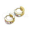 Argolla Huggie 02.230.0043.3.10 Acero Inoxidable, con Multicolor Cristal, Pulido, Tono Dorado