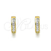Argolla Huggie 02.230.0044.10 Acero Inoxidable, con Blanca Cristal, Pulido, Tono Dorado