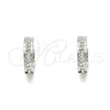 Argolla Huggie 02.230.0044.1.10 Acero Inoxidable, con Blanca Cristal, Pulido, Tono Plateado