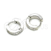 Argolla Huggie 02.230.0044.1.10 Acero Inoxidable, con Blanca Cristal, Pulido, Tono Plateado