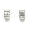 Argolla Huggie 02.230.0046.10 Acero Inoxidable, con Blanca Cristal, Pulido, Tono Plateado
