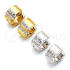 Argolla Huggie 02.230.0046.10 Acero Inoxidable, con Blanca Cristal, Pulido, Tono Plateado