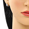Argolla Huggie 02.230.0048.1.10 Acero Inoxidable, con Amatista and Blanca Cristal, Pulido, Tono Plateado