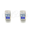 Argolla Huggie 02.230.0048.2.10 Acero Inoxidable, con Zafiro Azul and Blanca Cristal, Pulido, Tono Plateado