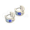 Argolla Huggie 02.230.0048.2.10 Acero Inoxidable, con Zafiro Azul and Blanca Cristal, Pulido, Tono Plateado