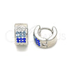 Argolla Huggie 02.230.0048.2.10 Acero Inoxidable, con Zafiro Azul and Blanca Cristal, Pulido, Tono Plateado