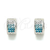 Argolla Huggie 02.230.0048.4.10 Acero Inoxidable, con Aqua Azul and Blanca Cristal, Pulido, Tono Plateado